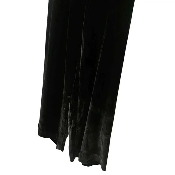 COS Women’s Silk Blend Velvet Pants Size 8 Wide Leg Elastic Band Pockets - Picture 5 of 9